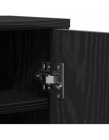 Scarpiera Rovere Rovere Nero 60x35x92 cm in Legno Multistrato