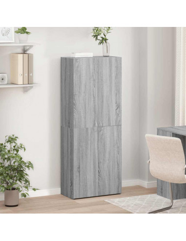 Schedario Grigio Sonoma 60x32x153 cm in Legno Multistrato