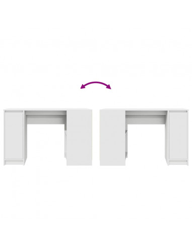 Scrivania Bianca 120x42x76 cm in Legno Multistrato