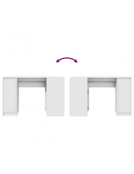 Scrivania Bianca 120x42x76 cm in Legno Multistrato