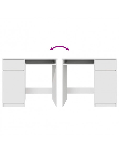 Scrivania Bianca 86x49x76 cm in Legno Multistrato