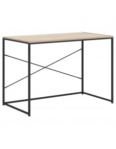 Scrivania Computer Nera e Rovere 110x60x70cm Legno Multistrato 2