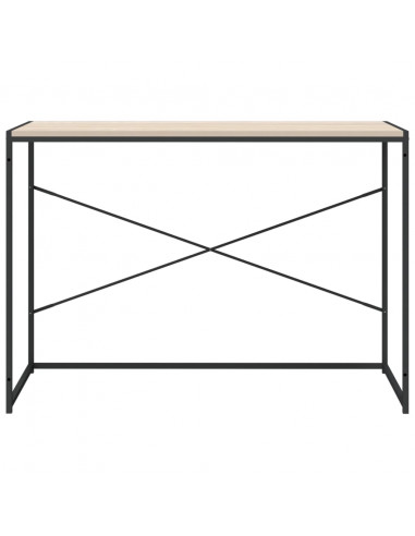 Scrivania Computer Nera e Rovere 110x60x70cm Legno Multistrato