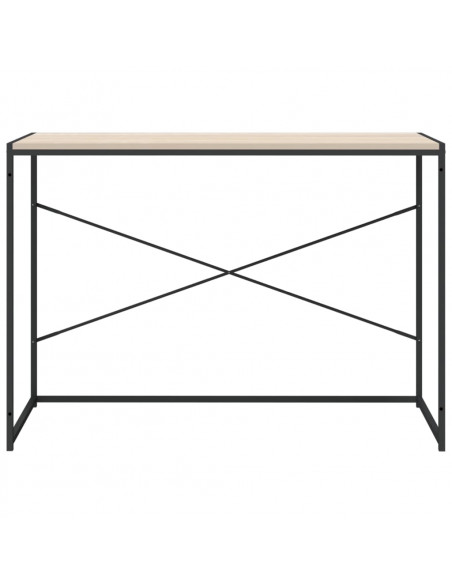 Scrivania Computer Nera e Rovere 110x60x70cm Legno Multistrato