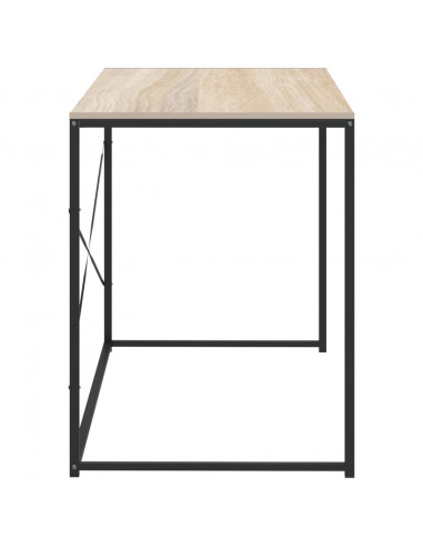 Scrivania Computer Nera e Rovere 110x60x70cm Legno Multistrato