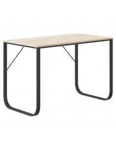 Scrivania Computer Nera e Rovere 110x60x73 cm Legno Multistrato 2