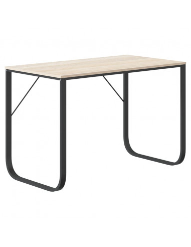 Scrivania Computer Nera e Rovere 110x60x73 cm Legno Multistrato