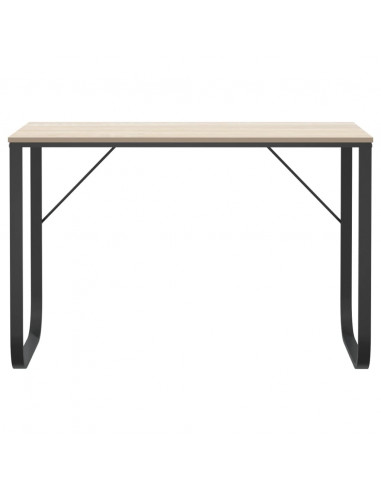 Scrivania Computer Nera e Rovere 110x60x73 cm Legno Multistrato