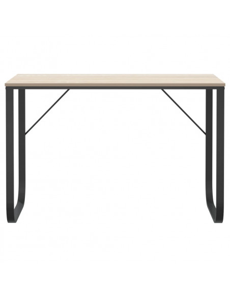 Scrivania Computer Nera e Rovere 110x60x73 cm Legno Multistrato