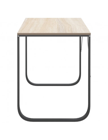 Scrivania Computer Nera e Rovere 110x60x73 cm Legno Multistrato