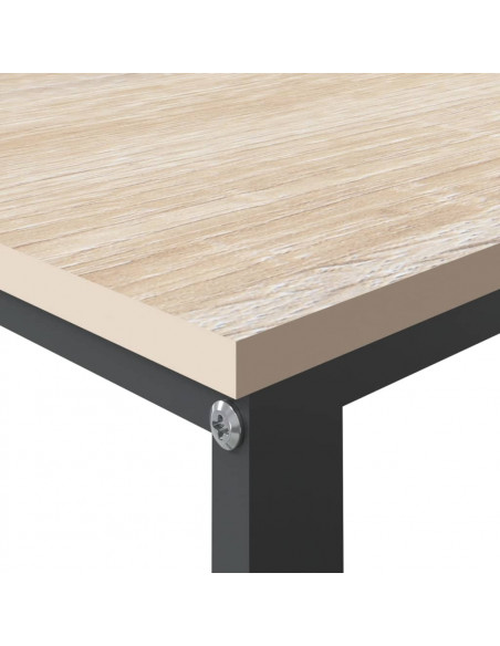 Scrivania Computer Nera e Rovere 110x60x73 cm Legno Multistrato