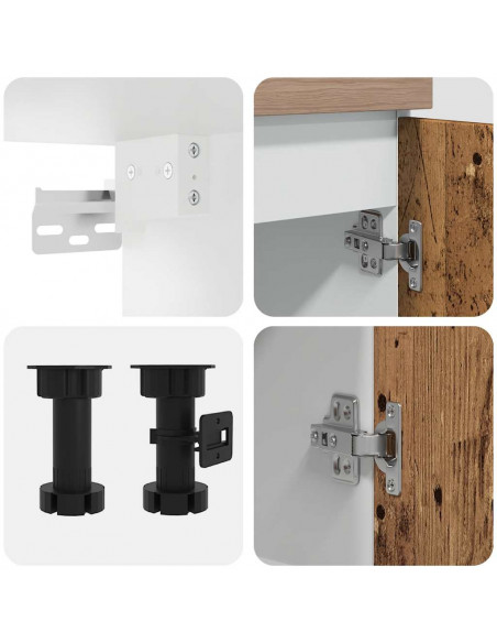 Set di Mobili da Cucina 11 pz Legno Antico in Truciolato