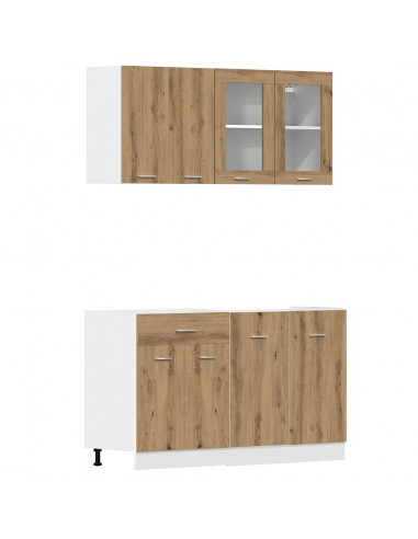 Set di Mobili da Cucina 4 pz Rovere Artigianale Truciolato