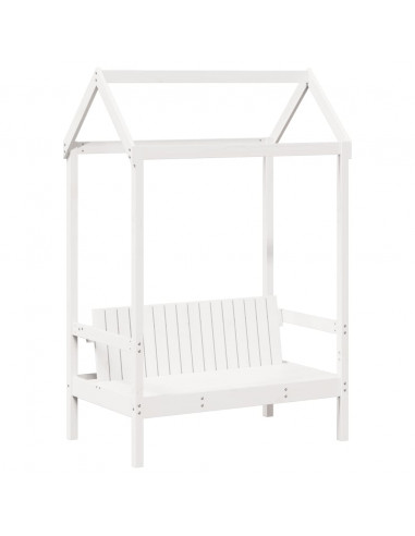 Set Dormeuse con Tetto Bianco 80x200 cm Legno Massello di Pino