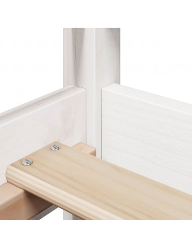 Set Dormeuse con Tetto Bianco 80x200 cm Legno Massello di Pino