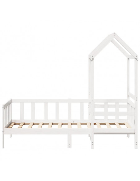 Set Dormeuse e Panca con Tetto Bianco 80x200cm Massello Pino