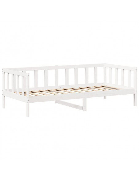 Set Dormeuse e Panca con Tetto Bianco 80x200cm Massello Pino