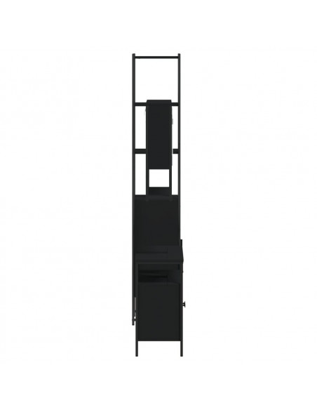 Set Mobili da Bagno 3 pz Nero in Legno Multistrato