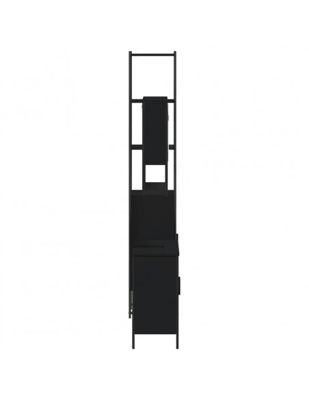 Set Mobili da Bagno 3 pz Nero in Legno Multistrato