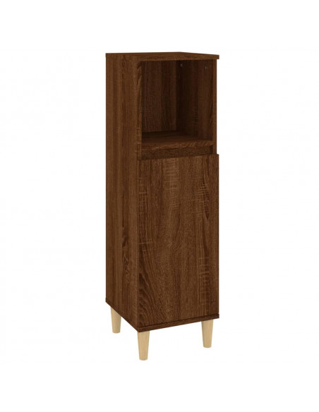 Set Mobili da Bagno 3 pz Rovere Marrone in Legno Multistrato