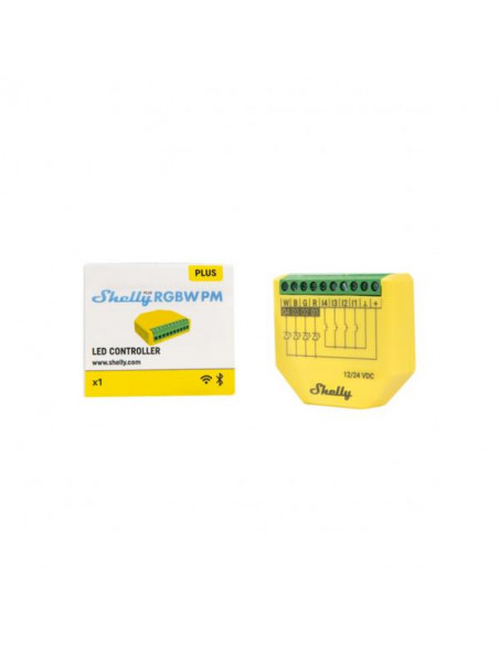 Shelly Plus RGBW PM Wireless Verde, Giallo