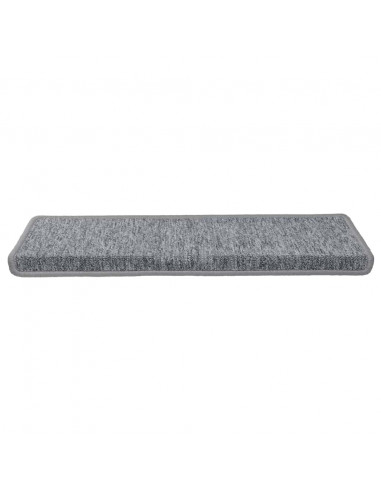 Tappetini per scale 30 pz 65x21x4 cm Grigio chiaro Bordo rettangolare