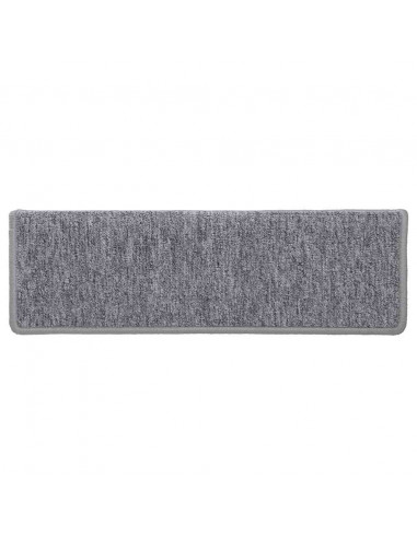 Tappetini per scale 30 pz 65x21x4 cm Grigio chiaro Bordo rettangolare