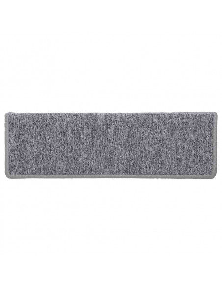 Tappetini per scale 30 pz 65x21x4 cm Grigio chiaro Bordo rettangolare