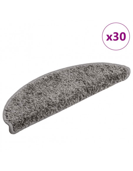 Tappetini per Scale 30 pz Grigi 56x17x3 cm