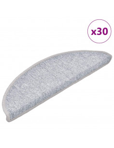 Tappetini per Scale 30 pz Grigio Chiaro 56x17x3 cm 2