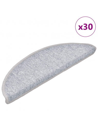 Tappetini per Scale 30 pz Grigio Chiaro 56x17x3 cm