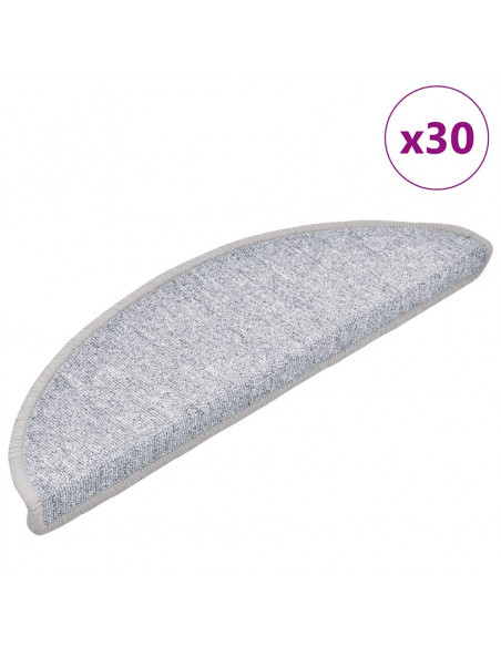 Tappetini per Scale 30 pz Grigio Chiaro 56x17x3 cm