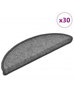 Tappetini per Scale 30 pz Grigio Scuro 56x17x3 cm 2