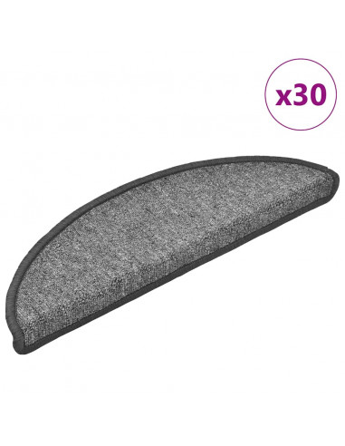 Tappetini per Scale 30 pz Grigio Scuro 56x17x3 cm