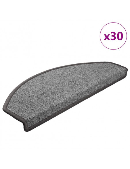 Tappetini per Scale 30 pz Grigio Scuro 65x24x4 cm