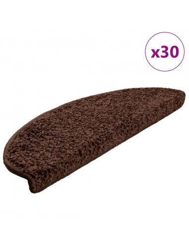 Tappetini per Scale 30 pz Marrone 65x21x4 cm