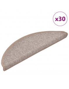 Tappetini per Scale 30 pz Marrone Chiaro 56x17x3 cm 2