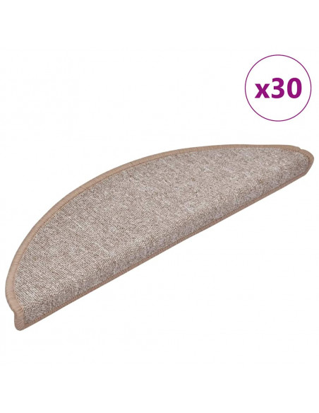 Tappetini per Scale 30 pz Marrone Chiaro 56x17x3 cm