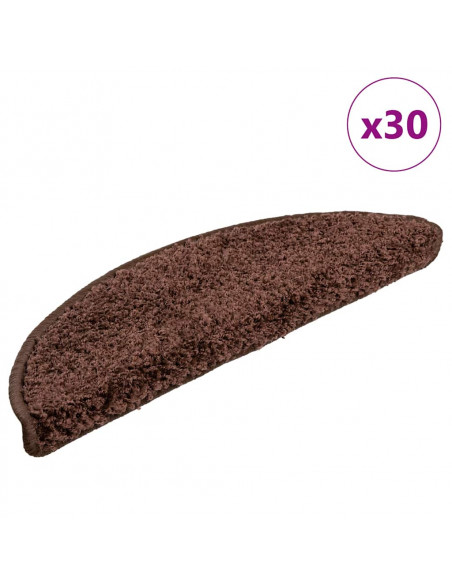 Tappetini per Scale 30 pz Marroni 56x17x3 cm