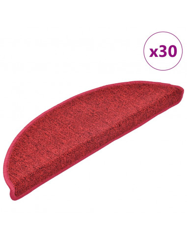 Tappetini per Scale 30 pz Rosso Bordò 56x17x3 cm