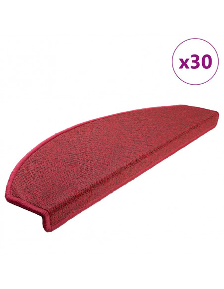 Tappetini per Scale 30 pz Rosso Bordò 65x24x4 cm