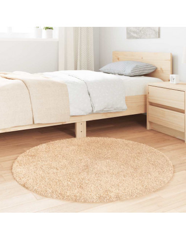 Tappeto Shaggy a Pelo Lungo NAVARRA Beige 100x100 cm poliestere