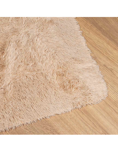 Tappeto Shaggy a Pelo Lungo NAVARRA Beige 120x120 cm poliestere