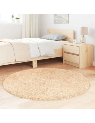 Tappeto Shaggy a Pelo Lungo NAVARRA Beige 120x120 cm poliestere