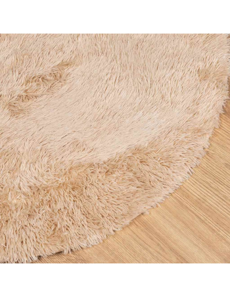 Tappeto Shaggy a Pelo Lungo NAVARRA Beige 120x120 cm poliestere