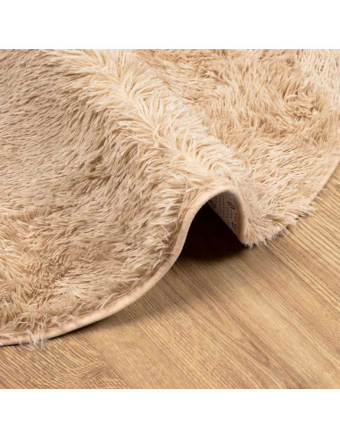 Tappeto Shaggy a Pelo Lungo NAVARRA Beige 120x120 cm poliestere