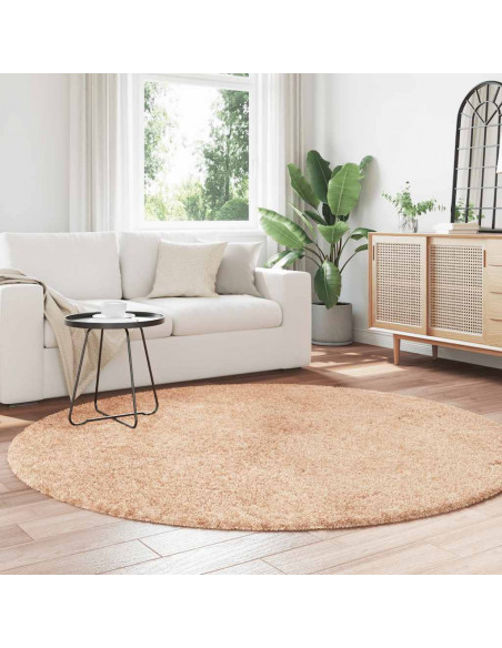 Tappeto Shaggy a Pelo Lungo NAVARRA Beige 200x200 cm poliestere