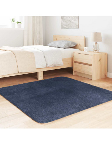 Tappeto Shaggy a Pelo Lungo NAVARRA Blu Marino 120x120 cm
