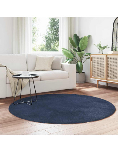 Tappeto Shaggy a Pelo Lungo NAVARRA Blu Marino 160x160 cm