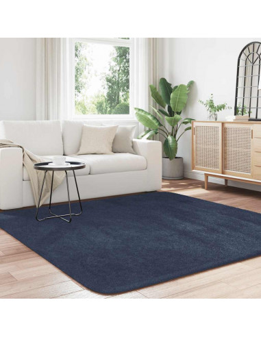 Tappeto Shaggy a Pelo Lungo NAVARRA Blu Marino 200x200 cm
